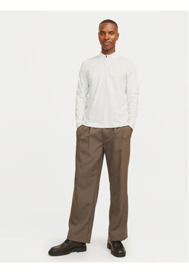 Jack & Jones Polo Crodney 12259645 Biały Regular Fit. Typ kołnierza: polo. Kolor: biały. Materiał: syntetyk, bawełna