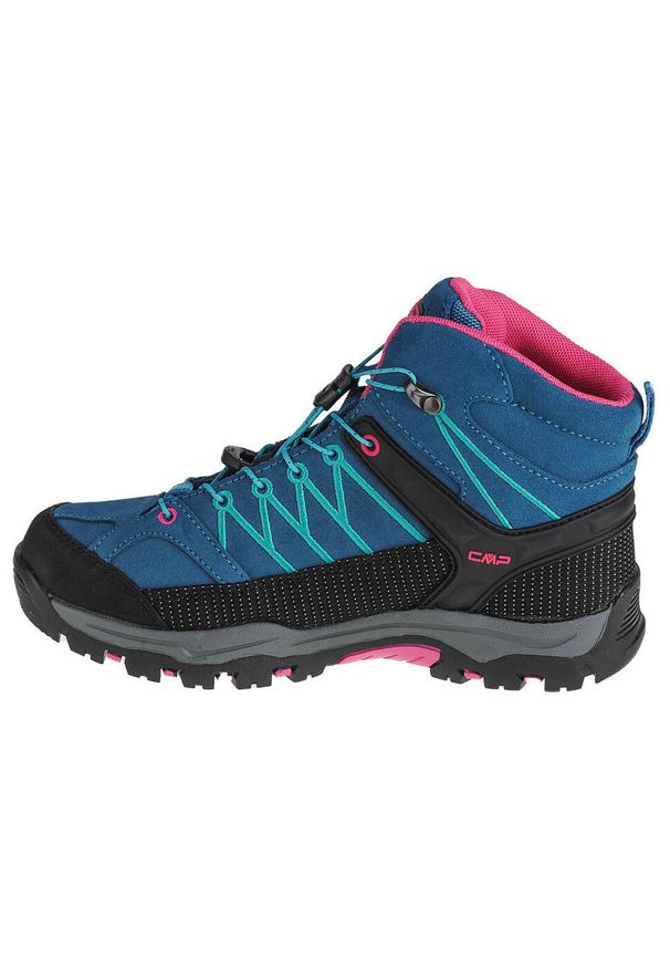 Buty trekkingowe dziewczęce, CMP Rigel Mid Kids. Kolor: niebieski. Materiał: materiał, skóra, syntetyk. Szerokość cholewki: normalna