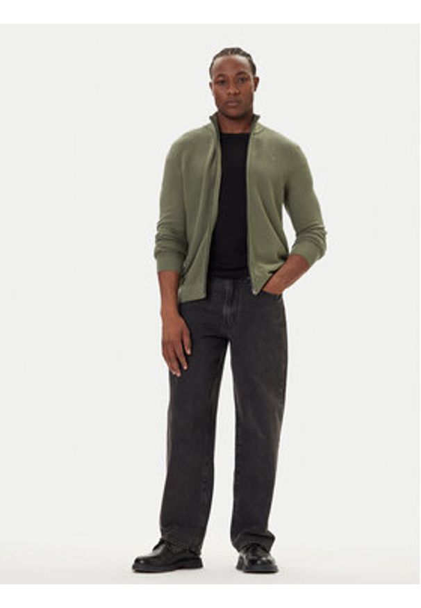 Mustang Kardigan Escondido 1016847 Zielony Regular Fit. Kolor: zielony. Materiał: bawełna