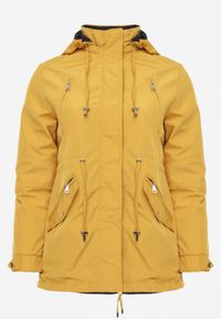 Born2be - Żółto-Granatowa Przejściowa Kurtka Dwustronna Parka z Pikowaniem i Kapturem Tidare. Okazja: na co dzień, na spacer. Kolekcja: plus size. Kolor: żółty. Materiał: jeans, poliester. Styl: casual, sportowy #3