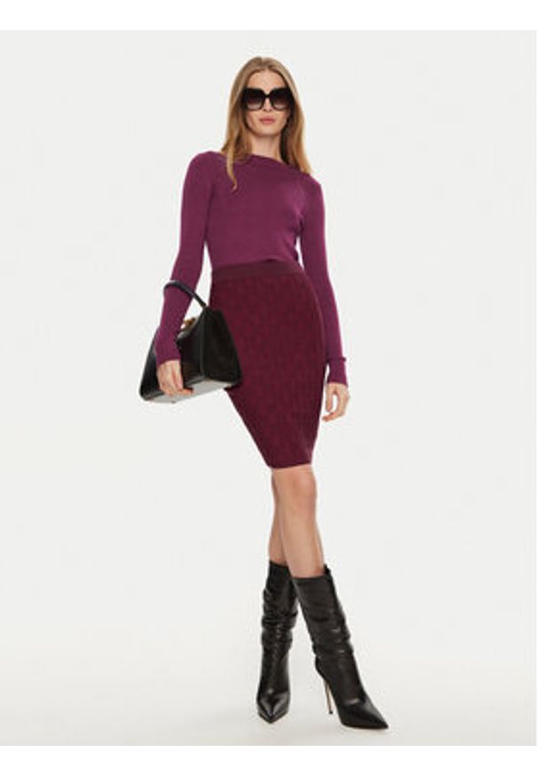 Marciano Guess Sweter 4YGR28 5613Z Bordowy Regular Fit. Kolor: czerwony. Materiał: wiskoza