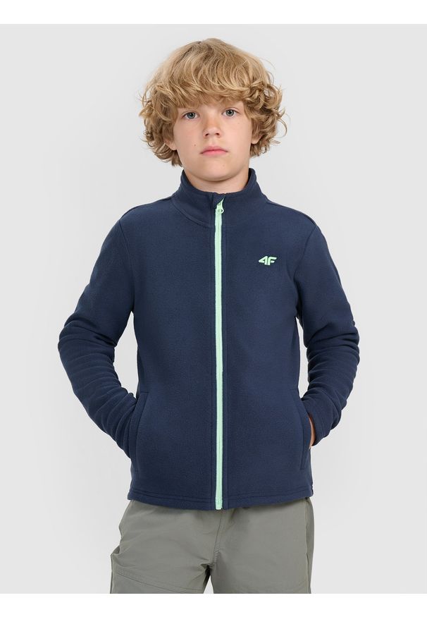 4f - 4F Polar regular ze stójką chłopięcy - granatowy 164 (13-14 lat). Typ kołnierza: kołnierzyk stójkowy. Kolor: niebieski. Materiał: polar. Sezon: lato. Sport: wspinaczka, turystyka piesza, snowboard, narciarstwo