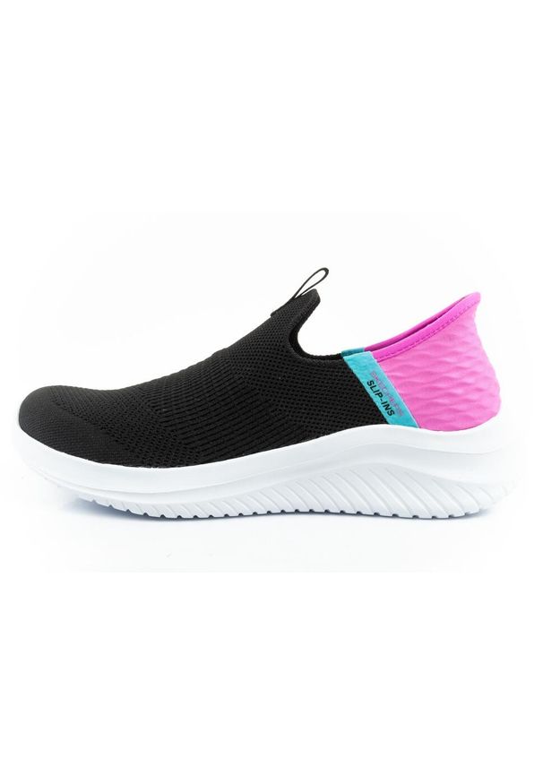 skechers - Buty sportowe dziecięce młodzieżowe Skechers Ultra Flex SLIP-INS. Okazja: na spacer, na uczelnię, na co dzień. Kolor: czarny, różowy, wielokolorowy. Sport: turystyka piesza