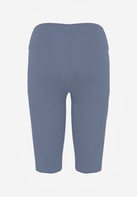 Renee - Jasnoniebieskie Szorty Bikery High Waist z Wyszczuplającym Pasem Briarrose. Okazja: na co dzień. Stan: podwyższony. Kolor: niebieski. Materiał: len. Styl: sportowy, casual #8