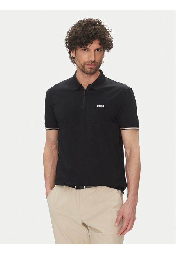 BOSS Polo Philix Pima 50538177 Czarny Regular Fit. Typ kołnierza: polo. Kolor: czarny. Materiał: bawełna