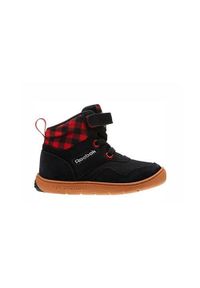 Buty do chodzenia niemowlęce Reebok Ventureflex Sneaker. Wysokość cholewki: za kostkę. Zapięcie: rzepy. Kolor: czarny. Materiał: tkanina, skóra, materiał, syntetyk. Szerokość cholewki: normalna. Sport: turystyka piesza