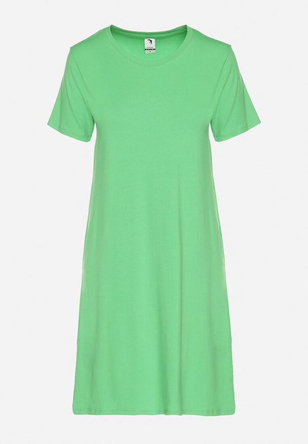 Born2be - Zielona Bawełniana Sukienka o Kroju Typu T-shirt Nilisea. Kolor: zielony. Materiał: bawełna