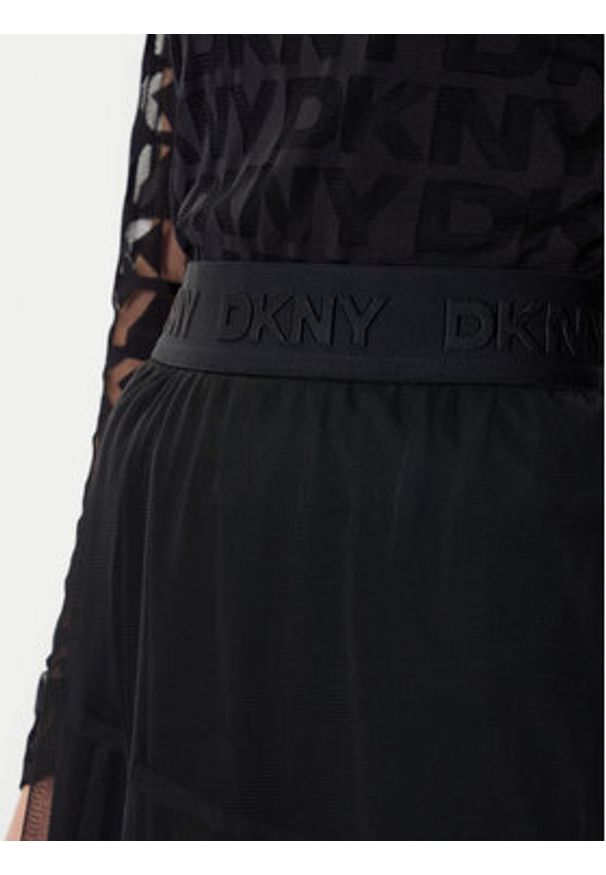 DKNY Spódnica midi P5GG7CMD Czarny Regular Fit. Kolor: czarny. Materiał: syntetyk