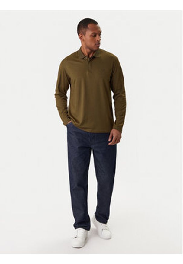 Jack & Jones Polo Crodney 12259645 Khaki Regular Fit. Typ kołnierza: polo. Kolor: brązowy. Materiał: bawełna