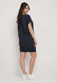 Born2be - Granatowa Pudełkowa Sukienka T-shirtowa o Krótkim Kroju Orlella. Kolor: niebieski. Sezon: lato #2