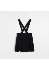 Reserved - Spódnica na szelkach z domieszką wiskozy - Czarny. Kolor: czarny. Materiał: wiskoza #1