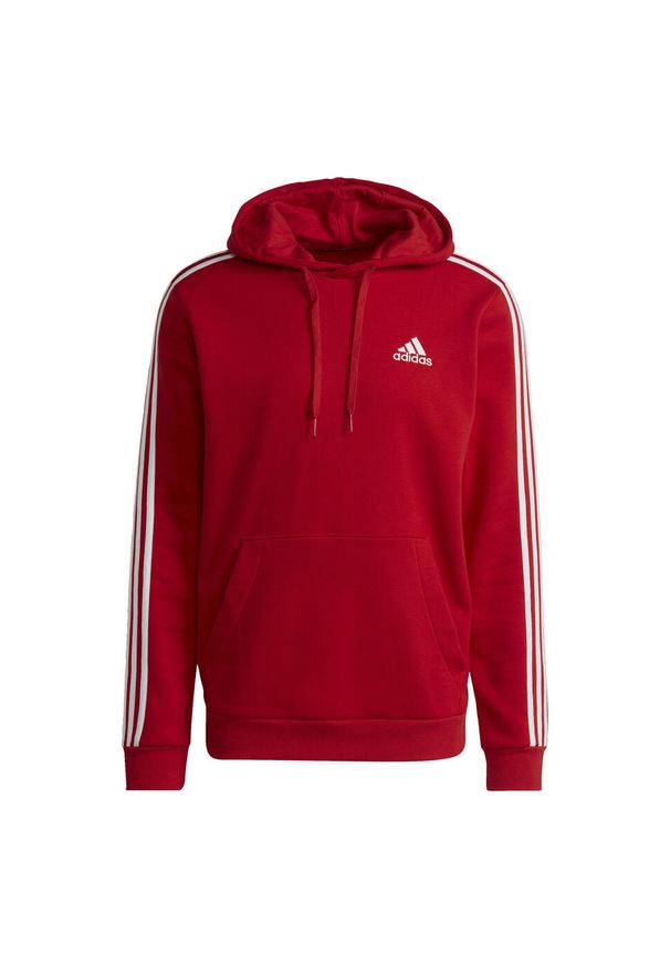 Adidas - Bluza męska adidas Essentials Fleece. Kolor: czerwony, biały, wielokolorowy. Materiał: dresówka. Sport: fitness, piłka nożna