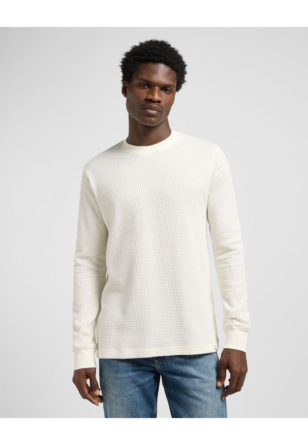 Lee - MESKA KOSZULKA LEE LS WAFFLE TEE ECRU 112371661