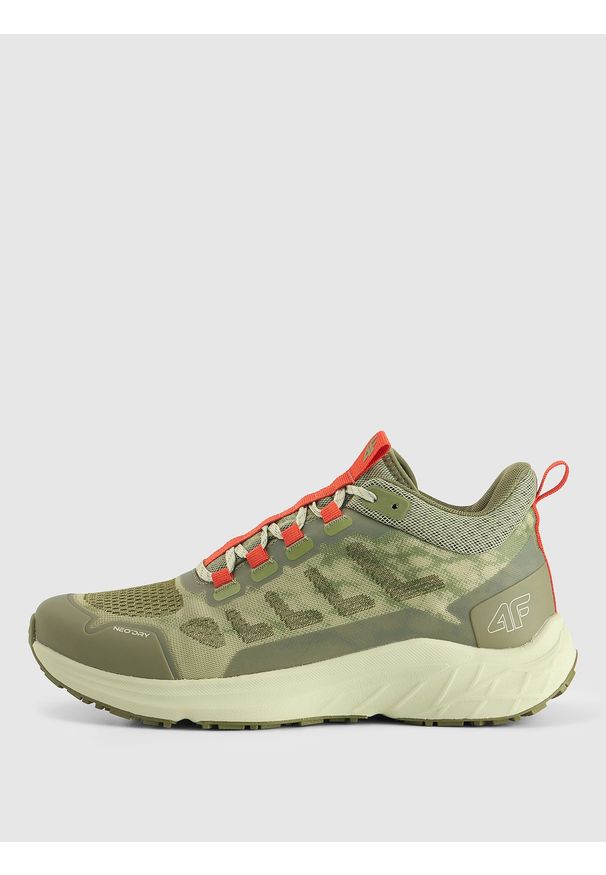 4f - 4F Buty trekkingowe Original Trail Mid męskie - oliwkowe 42. Kolor: brązowy, wielokolorowy, oliwkowy. Materiał: guma, żakard. Szerokość cholewki: normalna. Sport: wspinaczka