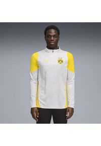 Puma - Męska bluza treningowa Borussia Dortmund z zamkiem 1/4 PUMA. Kolor: szary, żółty, wielokolorowy. Sport: piłka nożna