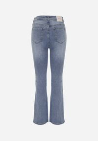 Renee - Niebieskie Casualowe Jeansy Flare Regular Waist z Bawełną Joshea. Okazja: na co dzień. Kolekcja: plus size. Kolor: niebieski. Długość: krótkie. Styl: casual #8