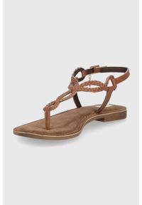 MEXX - Mexx sandały skórzane Sandal Jolene damskie kolor brązowy. Zapięcie: klamry. Kolor: brązowy. Materiał: skóra. Wzór: gładki. Obcas: na obcasie. Wysokość obcasa: niski