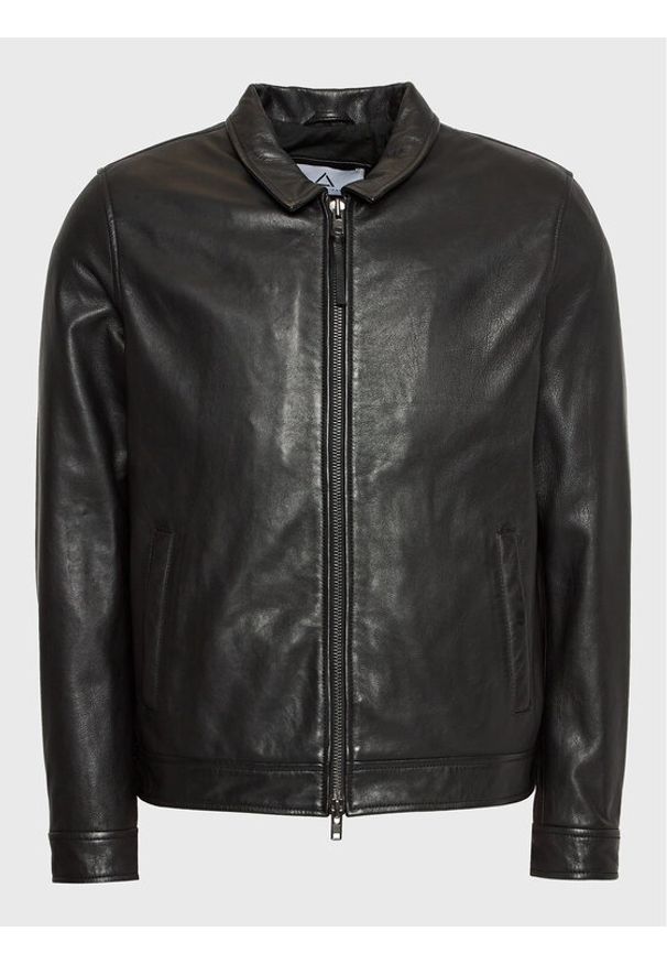 Serge Pariente Kurtka skórzana Tyson Czarny Regular Fit. Kolor: czarny. Materiał: skóra
