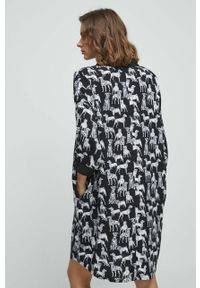 medicine - Medicine sukienka kolor czarny midi oversize. Kolor: czarny. Materiał: tkanina. Typ sukienki: oversize. Długość: midi #3