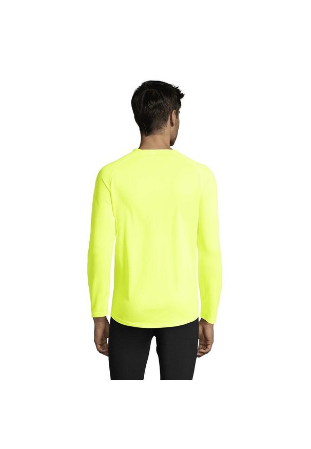 SOL'S - Męska Koszulka Sportowa Z Długim Rękawem. Kolor: zielony. Długość rękawa: długi rękaw. Długość: długie. Sport: turystyka piesza