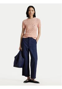 Polo Ralph Lauren Sweter 211895379017 Pomarańczowy Slim Fit. Typ kołnierza: polo. Kolor: pomarańczowy. Materiał: bawełna #4