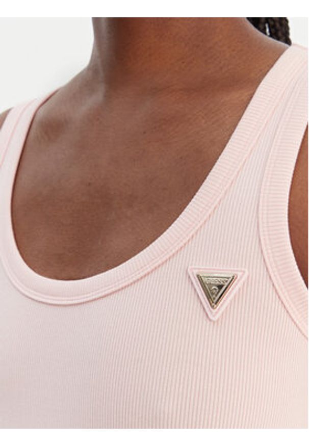 Guess Top V4YP06 K8RT2 Różowy Regular Fit. Kolor: różowy. Materiał: wiskoza