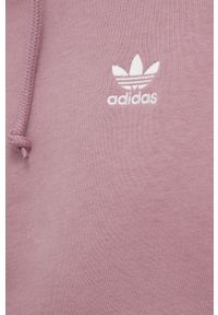 adidas Originals Bluza HE9416 męska kolor różowy z kapturem gładka. Typ kołnierza: kaptur. Kolor: różowy. Materiał: poliester, bawełna. Wzór: gładki