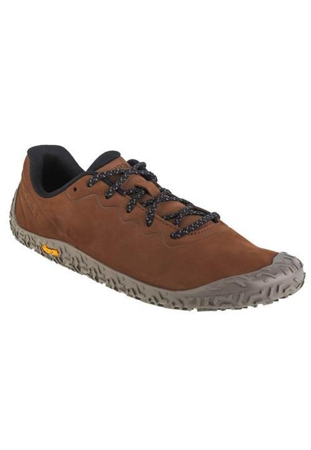 Buty do chodzenia męskie Merrell Vapor Glove. Zapięcie: sznurówki. Kolor: brązowy. Materiał: guma, tkanina, zamsz, materiał, syntetyk. Szerokość cholewki: normalna. Sport: turystyka piesza