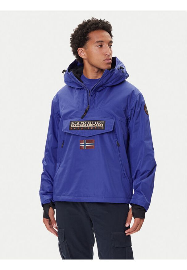Napapijri Kurtka anorak Rainforest Next NP0A4IB9 Niebieski Regular Fit. Kolor: niebieski. Materiał: syntetyk