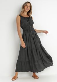Born2be - Czarna Sukienka Abill. Kolor: czarny. Długość rękawa: bez rękawów. Sezon: lato. Styl: boho, wakacyjny. Długość: maxi #1