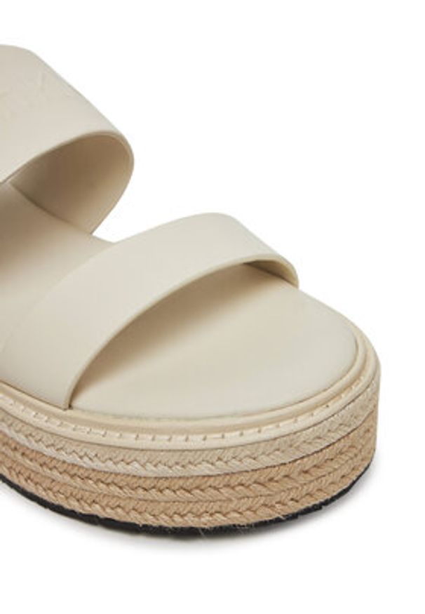 Calvin Klein Espadryle Flatform Wedge Slide - He HW0HW02374 Écru. Kolor: kremowy. Materiał: skóra