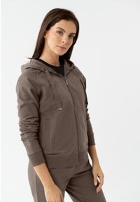 Volcano - Klasyczna bluza z kapturem B-JOKOS. Typ kołnierza: kaptur. Kolor: brązowy. Materiał: dresówka, bawełna, elastan, dzianina, materiał. Styl: klasyczny #1