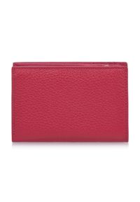 Ochnik - Skórzany różowy portfel damski z ochroną RFID. Kolor: różowy. Materiał: skóra