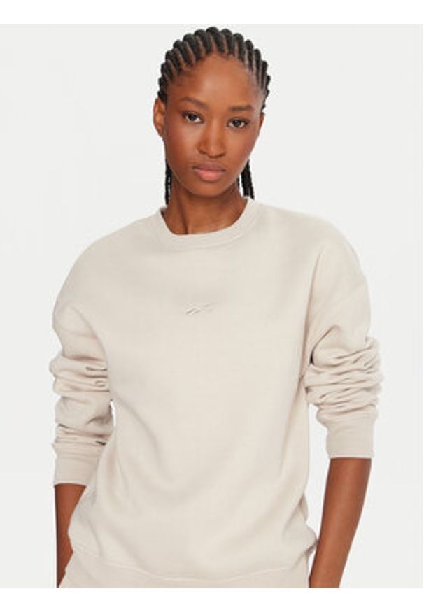 Reebok Bluza Reebok X Ewa Chodakowska RK25303CCW Beżowy Regular Fit. Kolor: beżowy. Materiał: bawełna