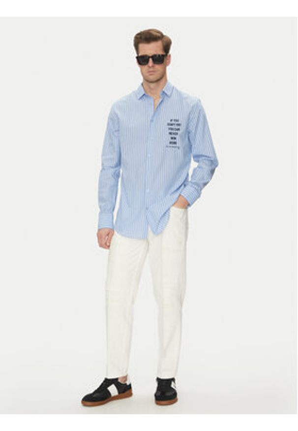 Richmond X Koszula UMP25077CA Niebieski Regular Fit. Kolor: niebieski. Materiał: bawełna