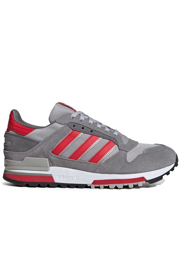 Adidas - Buty męskie adidas Originals ZX 600 JP8182 - szare. Okazja: na uczelnię. Zapięcie: pasek. Kolor: szary. Materiał: guma, skóra, materiał. Szerokość cholewki: normalna. Wzór: aplikacja, paski. Sezon: lato. Model: Adidas ZX