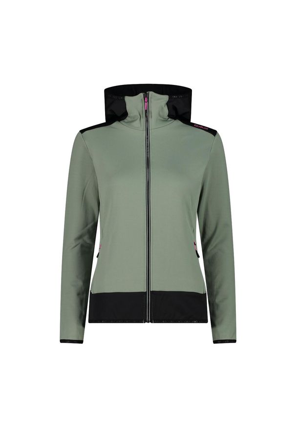 Bluza damska turystyczna CMP 34E2306. Okazja: na co dzień. Kolor: zielony. Styl: casual, sportowy. Sport: turystyka piesza