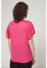 medicine - Medicine t-shirt damski kolor różowy. Kolor: różowy. Materiał: dzianina. Wzór: gładki #4