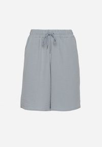 Born2be - Niebieskie Dresowe Szorty z Bawełną z Wysokim Stanem i Sznurkiem Talonessa. Okazja: na co dzień, na spacer. Stan: podwyższony. Kolor: niebieski. Materiał: dresówka, bawełna. Styl: sportowy, casual #6