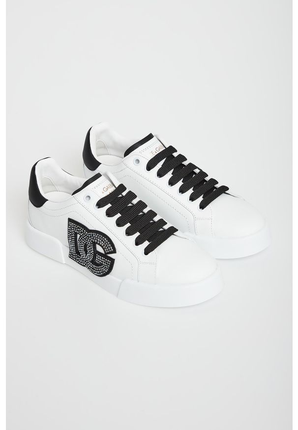 Dolce & Gabbana - Sneakersy damskie skórzane Portofino DOLCE & GABBANA. Materiał: skóra