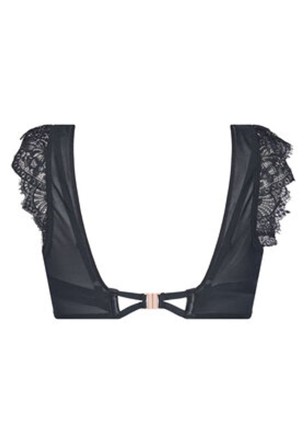 Hunkemöller Biustonosz z fiszbiną Zoe Up LL Czarny. Kolor: czarny. Materiał: syntetyk