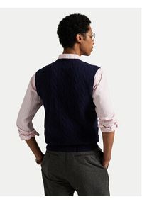 Polo Ralph Lauren Sweter 710974166001 Granatowy Regular Fit. Typ kołnierza: polo. Kolor: niebieski. Materiał: wełna #3
