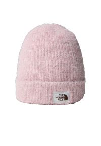 Czapka The North Face Beanie Salty Dog 0A7WJLLK61 - różowa. Kolor: różowy. Materiał: akryl, materiał, poliester. Wzór: ze splotem, aplikacja. Styl: klasyczny