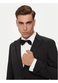 Karl Lagerfeld - KARL LAGERFELD Marynarka 155287-543004 Czarny Slim Fit. Typ kołnierza: dekolt w karo. Kolor: czarny. Materiał: syntetyk #5