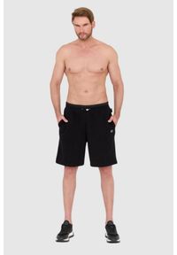 Philipp Plein - PHILIPP PLEIN Męskie czarne dresowe shorty hexagon, Rozmiar L. Kolor: czarny. Materiał: dresówka