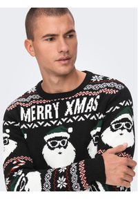 Only & Sons Sweter Xmas Santa 22023994 Czarny Regular Fit. Kolor: czarny. Materiał: syntetyk #6