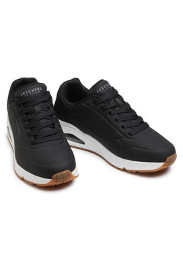 skechers - Skechers Sneakersy Uno Stand On Air 52458/BLK Czarny. Kolor: czarny. Materiał: skóra