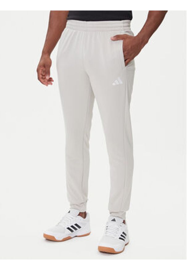 Adidas - adidas Dres Basic 3-Stripes JX5519 Beżowy Regular Fit. Kolor: beżowy. Materiał: syntetyk