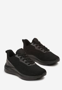 Born2be - Czarne Buty Sportowe Sneakersy ze Sznurowaniami Risamay. Nosek buta: okrągły. Zapięcie: sznurówki. Kolor: czarny. Materiał: materiał. Obcas: na obcasie. Wysokość obcasa: niski #2