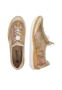 Rieker Sneakersy N42V1-92 Beżowy. Kolor: beżowy. Materiał: materiał, syntetyk
